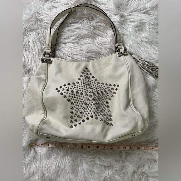 Aimee Kestenberg White Shoulder Bag with Silver Studs in a Star design - Picture 2 of 8
